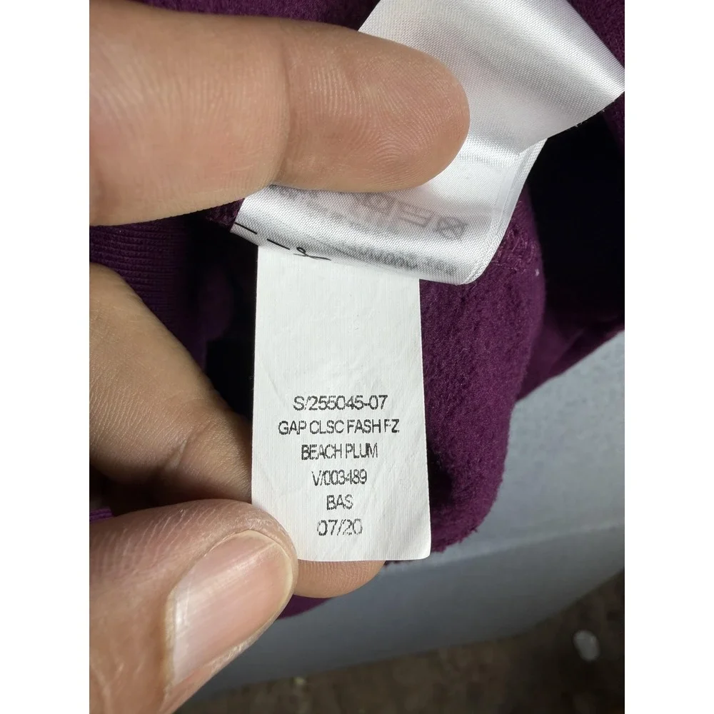Gap Hoodie Women's Large Purple Full Zip Fleece Hooded Graphic Logo Sweatshirt